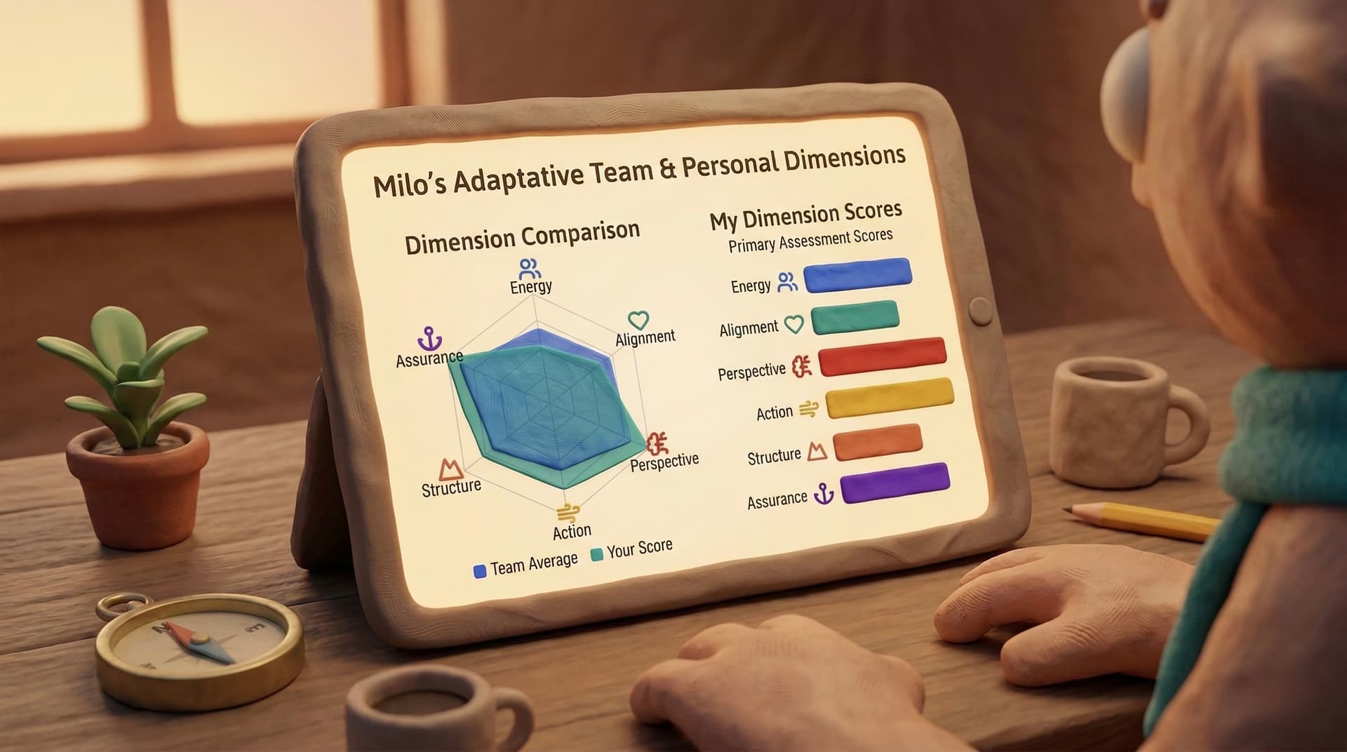 Preview of a completed Strength Hack profile with radar chart and dimension scores