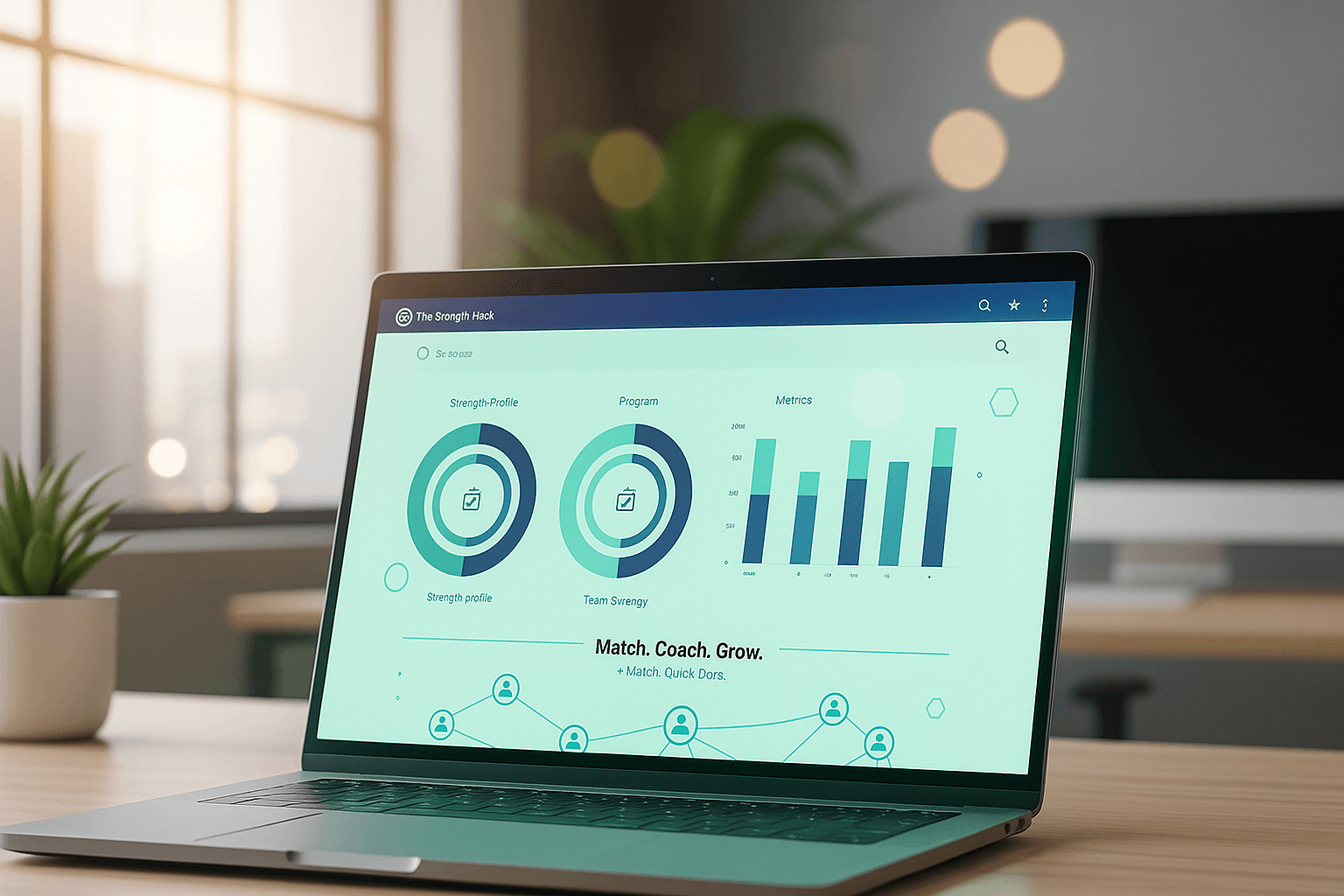 Dashboard preview with strengths and team insights